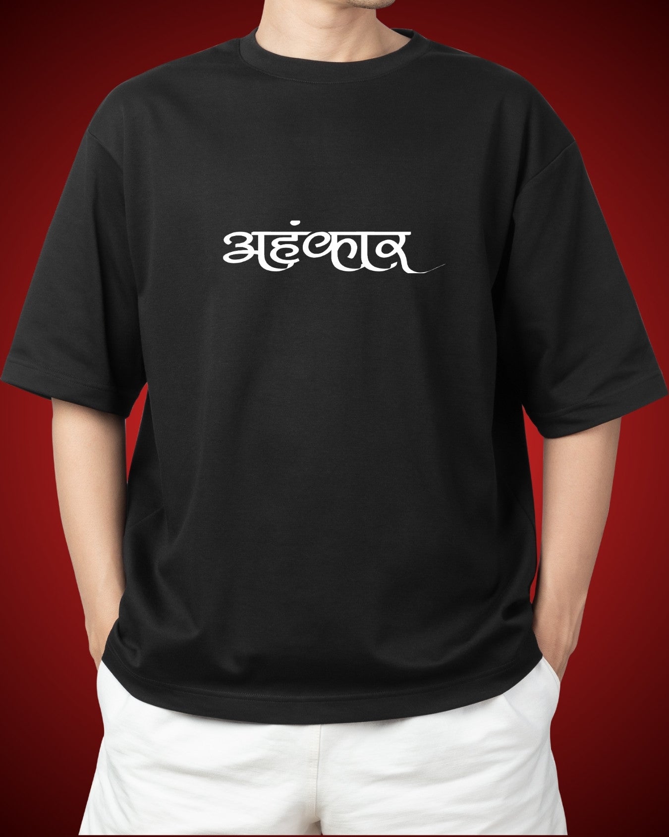 Battle of Kurukshetra | T-Shirt Bold Spiritual Graphic Tee ( Black )