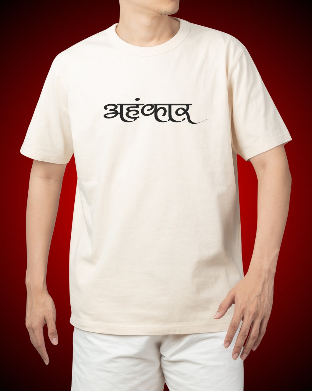 OverSize Kurukshetra Epic T Shirt Beige