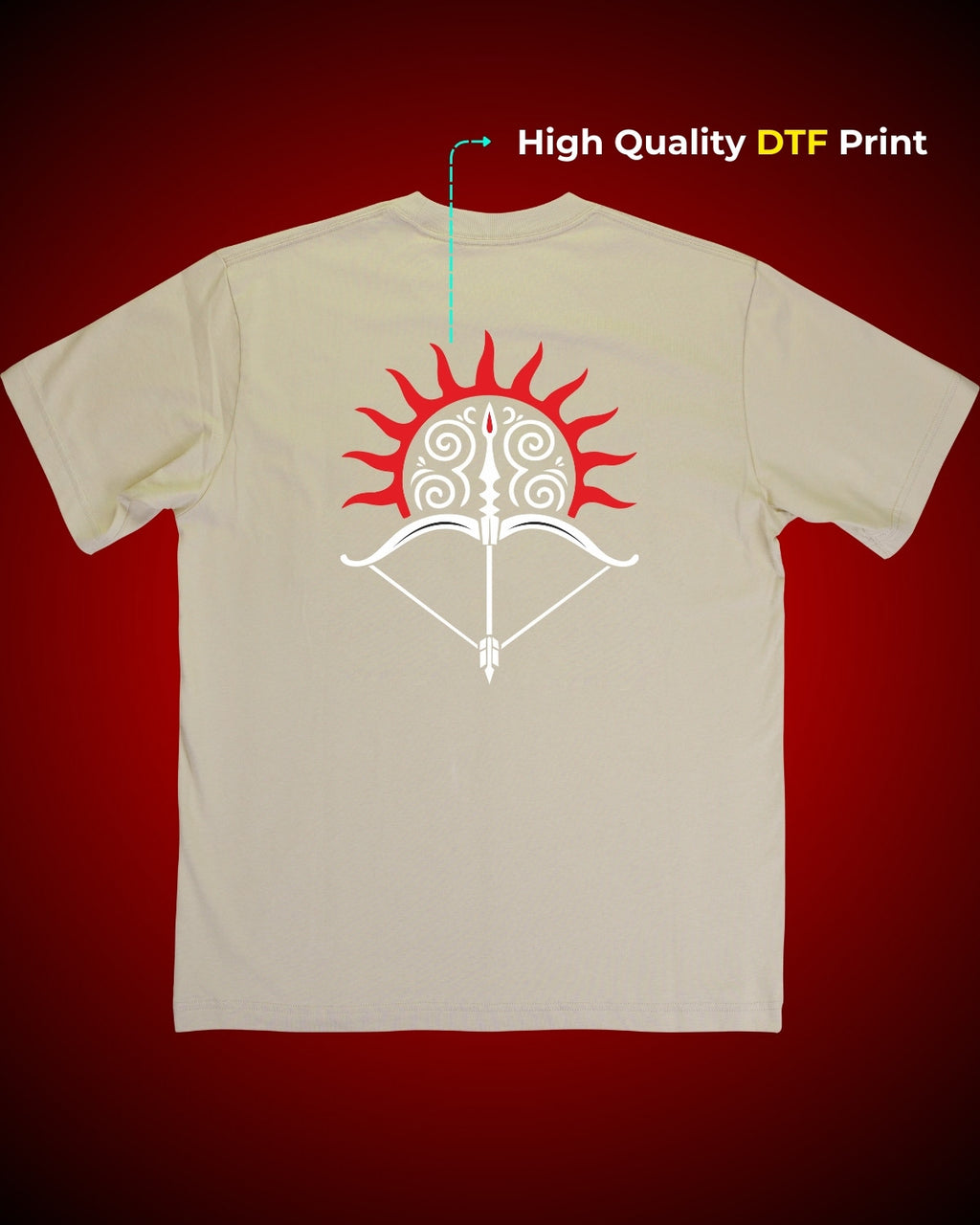 OverSize Kurukshetra Epic T Shirt Beige